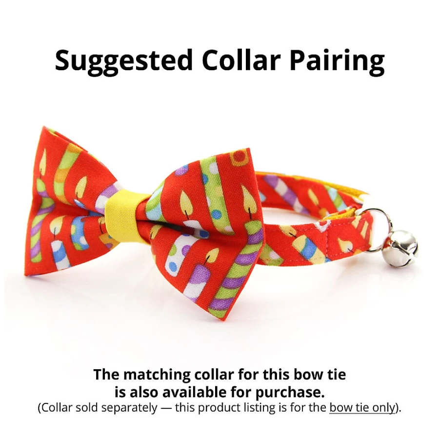 PetSmart Birthday Party Cat Bow Tie - Made by Cleo Candles for Celebrations