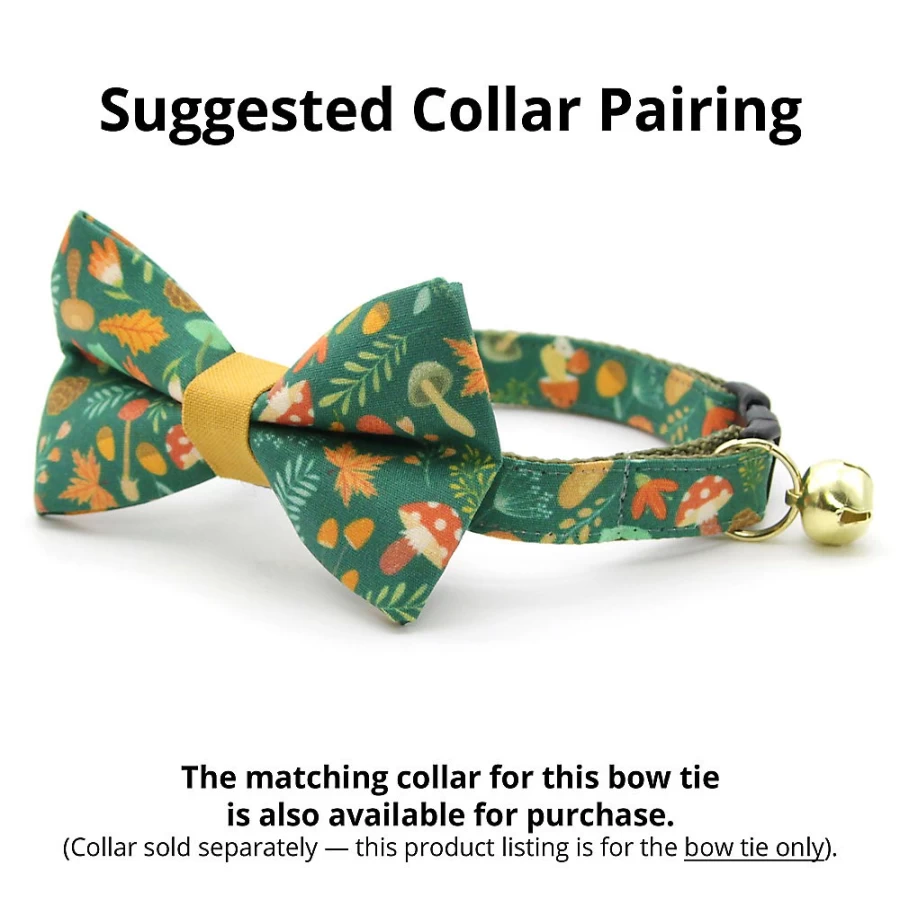 PetSmart Forest Fantasy Woodland Botanical Cat Bow Tie by Cleo - Stylish Feline Accessory