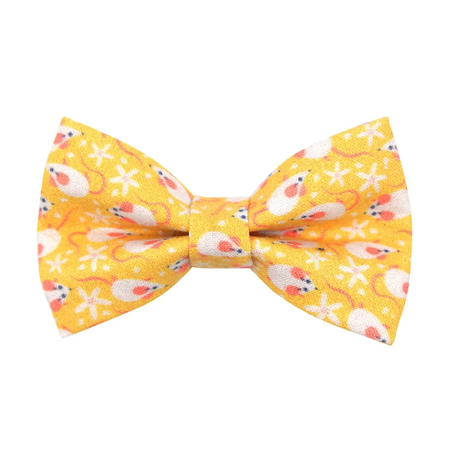 PetSmart Goldenrod Cat Bow Tie - Made By Cleo Mouse Mayhem for Stylish Pets