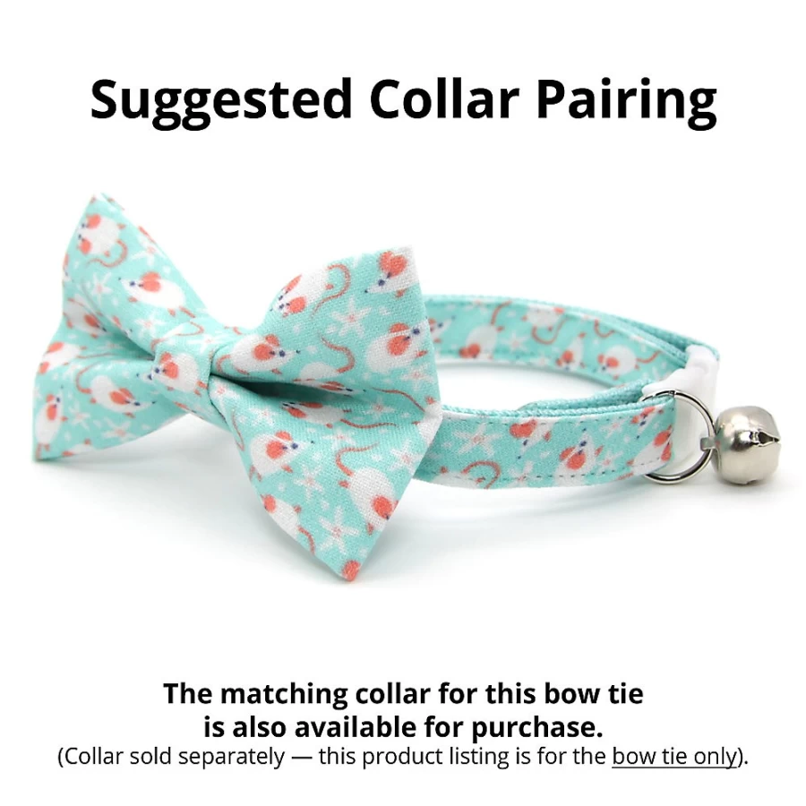 PetSmart Mint Cat Bow Tie - Made By Cleo Mouse Mayhem for Stylish Pets