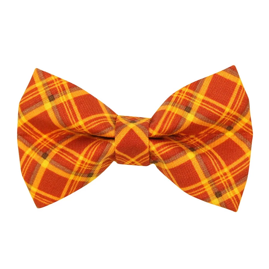 PetSmart Autumn Plaid Cat Bow Tie - Spiced Cider Style by Made By Cleo