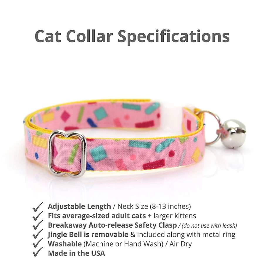 PetSmart Made By Cleo Confetti Sprinkles Breakaway Birthday Cat Collar for Safe Celebration