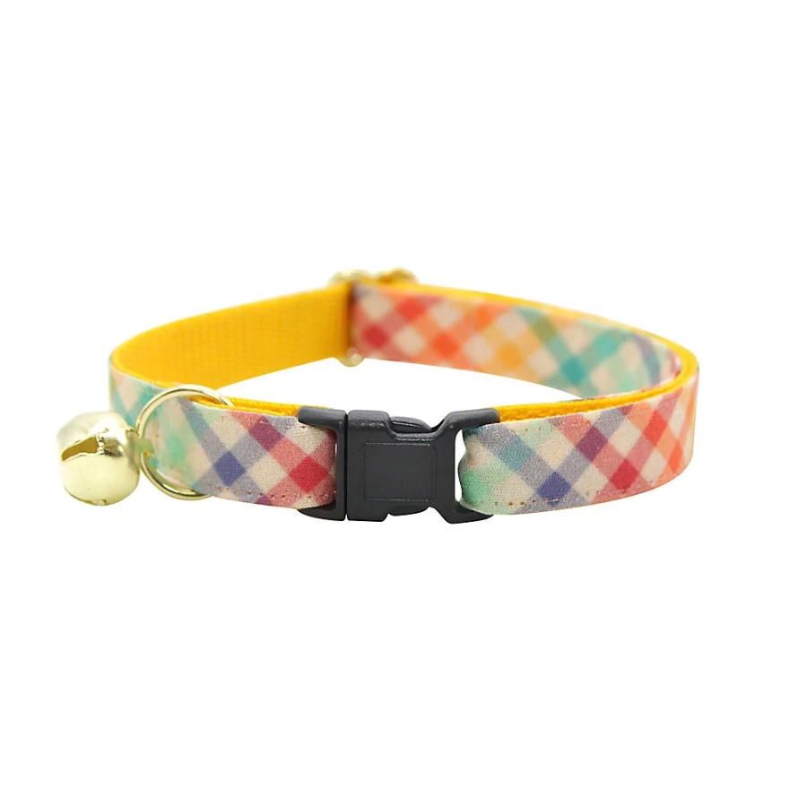 PetSmart Golden Hour Rainbow Plaid Breakaway Cat Collar by Made By Cleo
