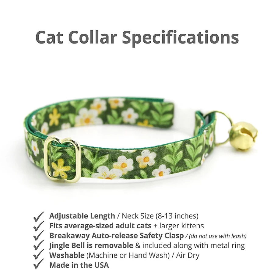 PetSmart Hazel Floral Breakaway Cat Collar - Made by Cleo, Adjustable Safe Kitten Collar with Floral Design
