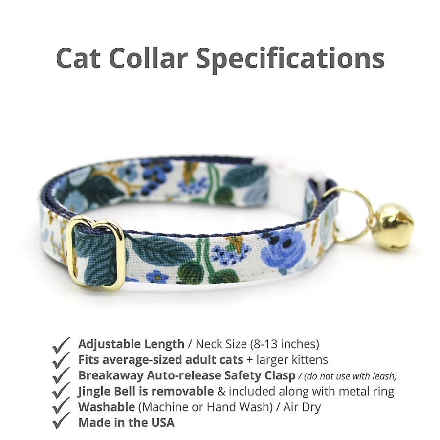 PetSmart Indigo Garden Floral Breakaway Cat Collar by Cleo - Safe & Stylish Feline Accessory