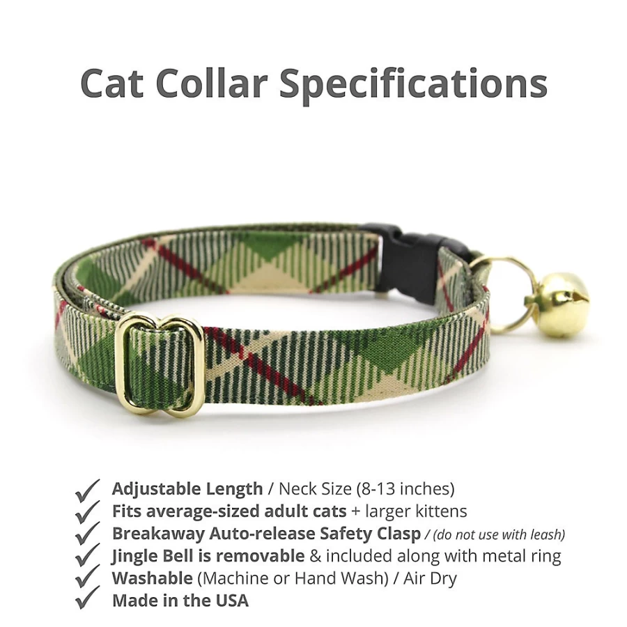 PetSmart Cleo Linden Plaid Breakaway Cat Collar for Safe & Stylish Pets
