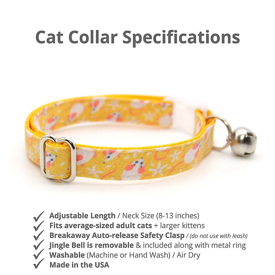PetSmart Made By Cleo Breakaway Cat Collar - Mouse Mayhem Design for Safety & Style