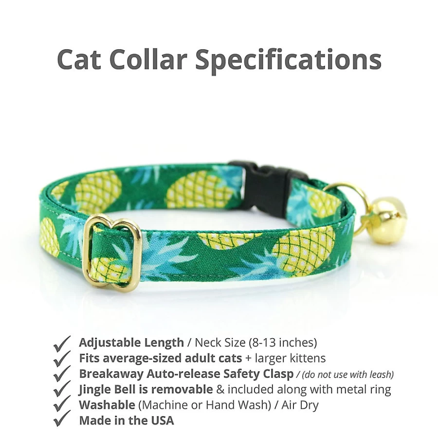 PetSmart Made By Cleo Tropical Pineapple Breakaway Cat Collar for Safety