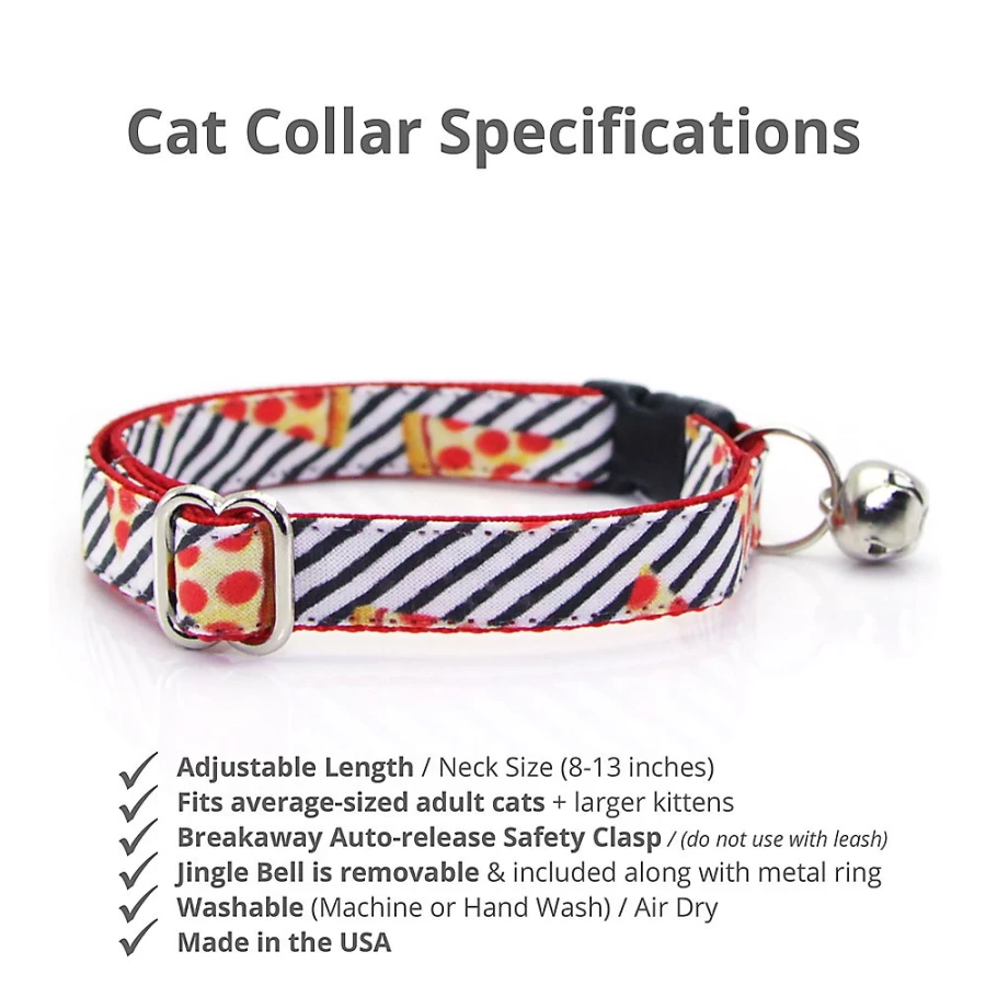PetSmart Striped Breakaway Cat Collar for Pizza Parties - Made by Cleo
