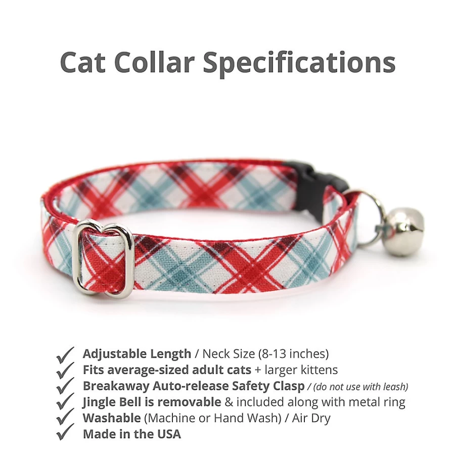 PetSmart Plaid Breakaway Cat Collar - Made By Cleo Snow Cone Style for Safety & Comfort