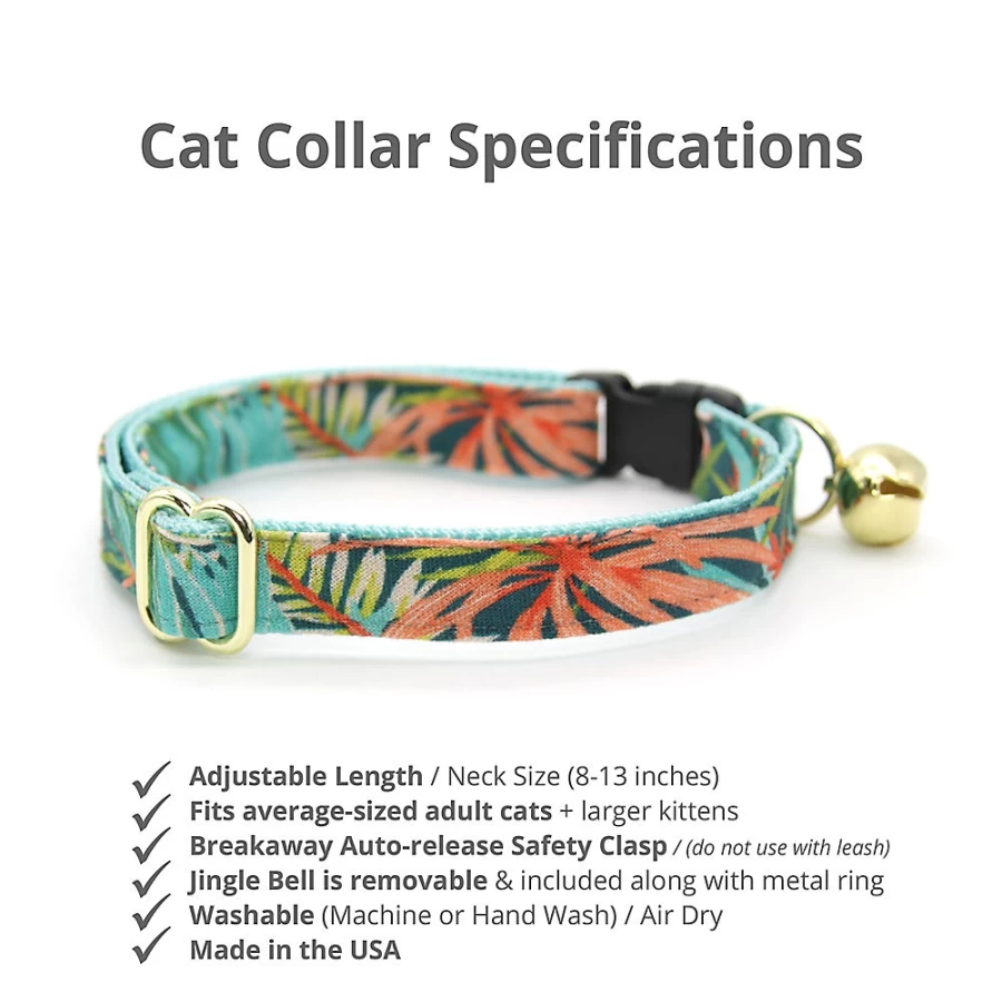 PetSmart Breakaway Cat Collar with Tropical Palm Leaves Design by Made By Cleo