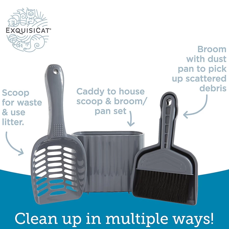 PetSmart ExquisiCat Litter Scoop with Sweep & Storage Caddy – 3-in-1 Cat Litter Accessory