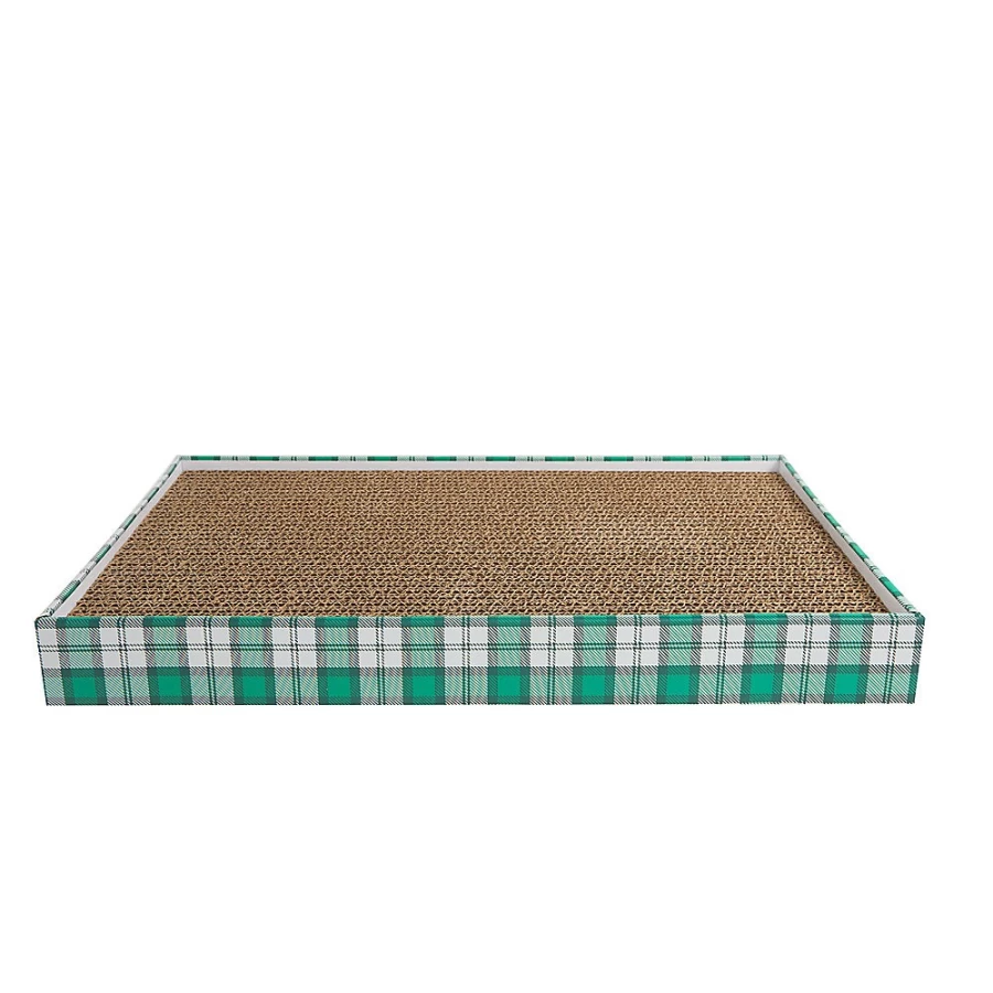 PetSmart Whisker City St. Patrick's Day Green Plaid Cat Scratcher Lounge for Indoor Cats