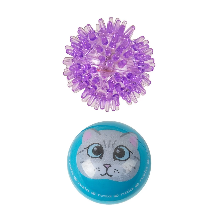 PetSmart Nala Cat Wacky Bouncers - LED Light Up Interactive Cat Toys for Chase & Play, 2-Pack Bouncing Ball Set for Cats