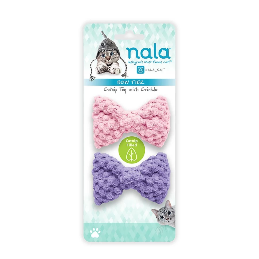 PetSmart Nala Cat Bow Tie Cat Toys with Catnip & Crinkle - 2 Pack Play Set for Cats