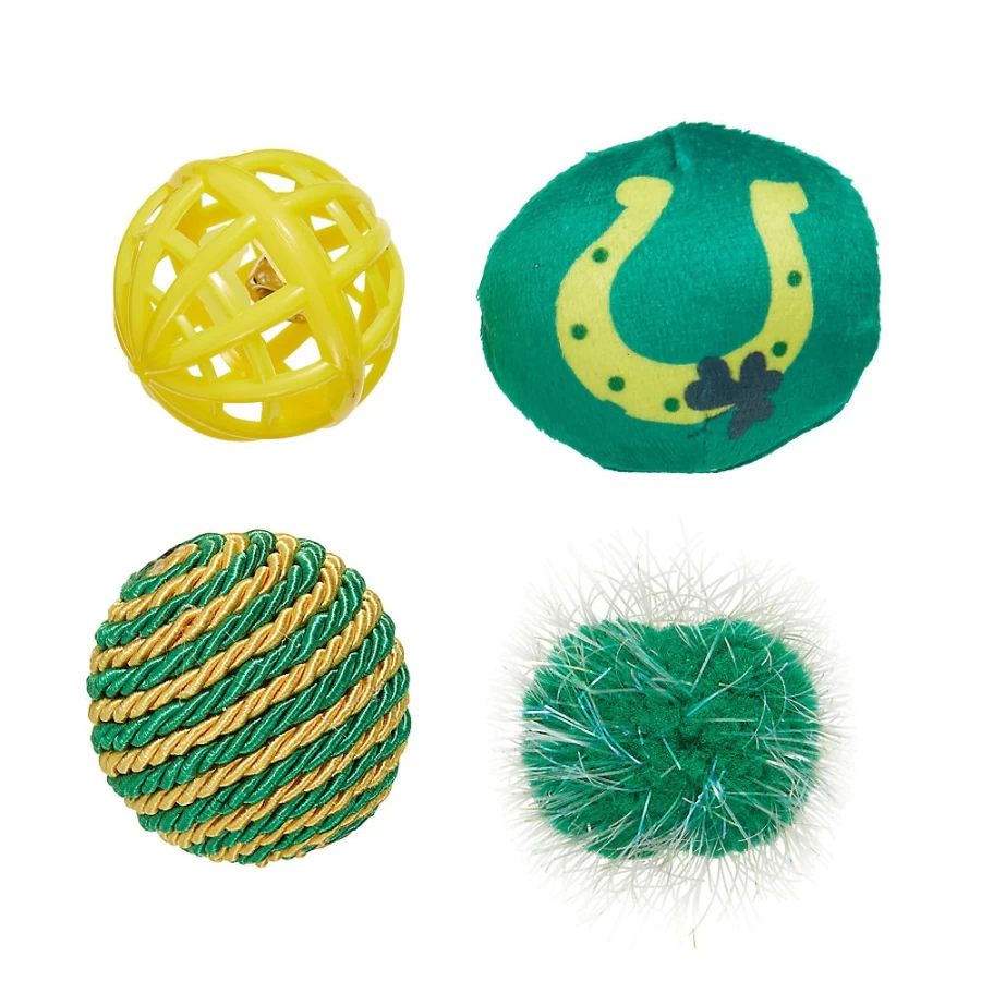 PetSmart Whisker City 4-Pack Cat Toy Balls for Play & Exercise
