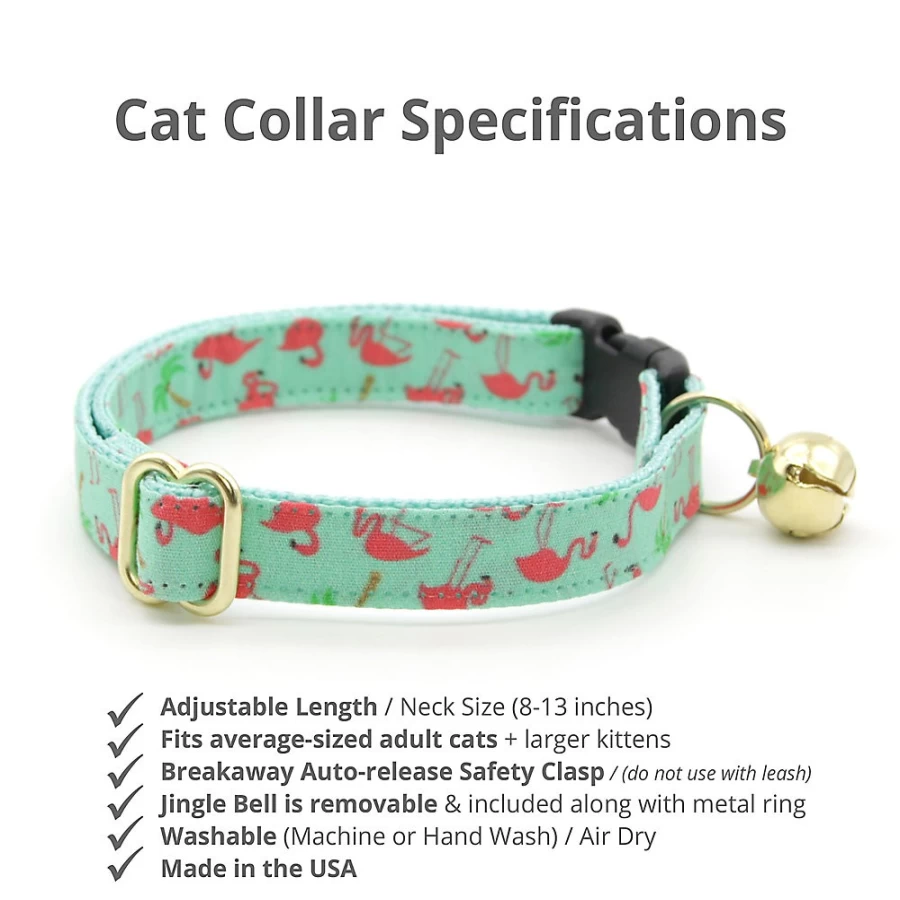 PetSmart Flamingo Aqua Tropical Breakaway Cat Collar - Made by Cleo