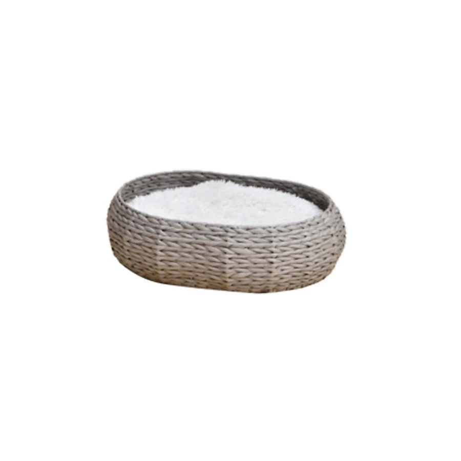 PetSmart Buttercup Grey Handwoven Basket Dog Bed - Cozy Woven Pet Bed for Small & Medium Breeds