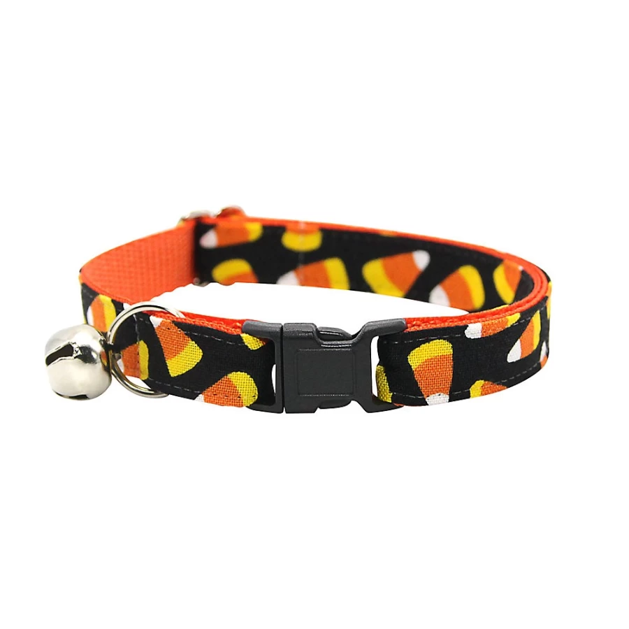 PetSmart Halloween Candy Corn Breakaway Cat Collar - Made by Cleo for Trick or Treat Safety