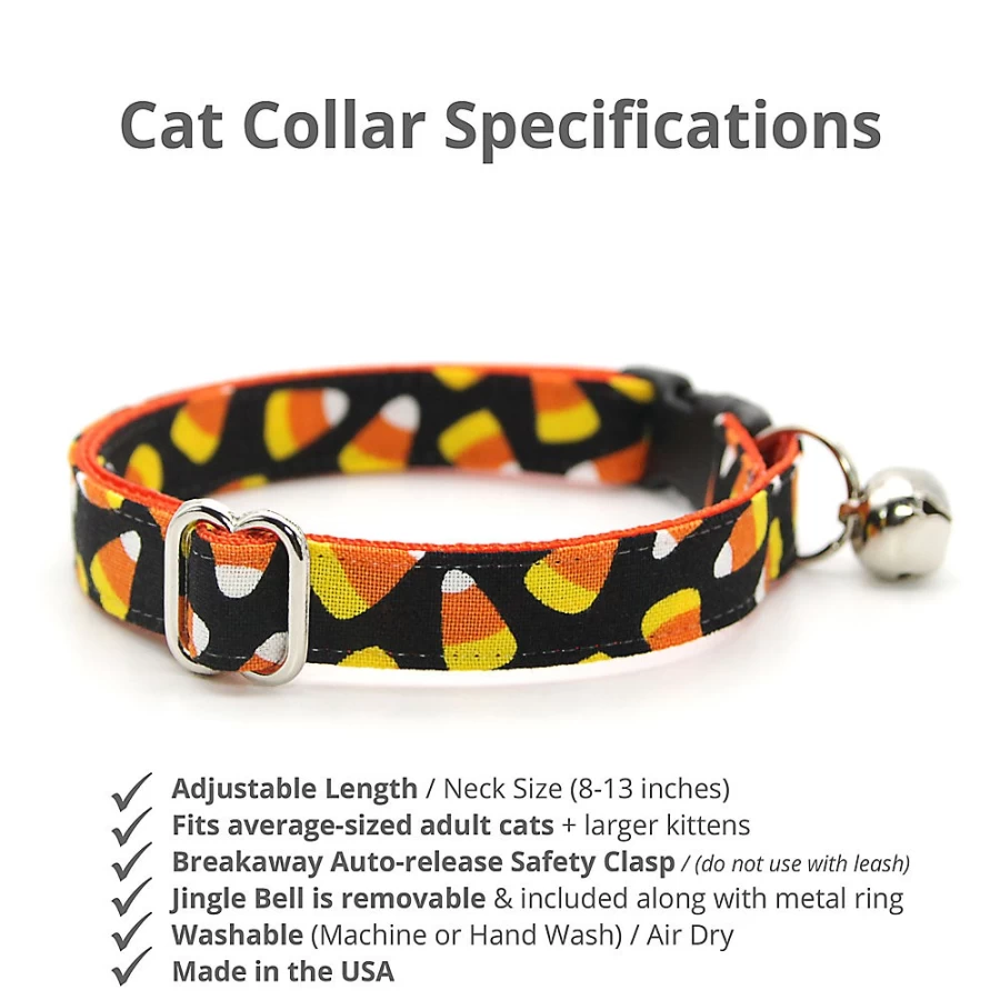 PetSmart Halloween Candy Corn Breakaway Cat Collar - Made by Cleo for Trick or Treat Safety