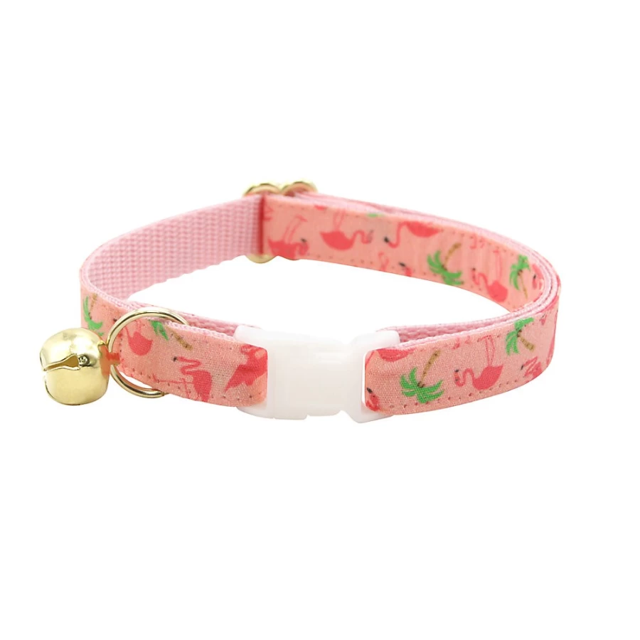 PetSmart Flamingo Pink Tropical Breakaway Cat Collar - Made by Cleo, Safe & Stylish Pet Accessory