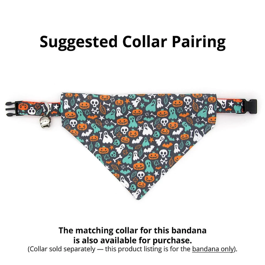 PetSmart Halloween Cat Bandana - Boo Themed Slide-On Pet Bandana by Made By Cleo