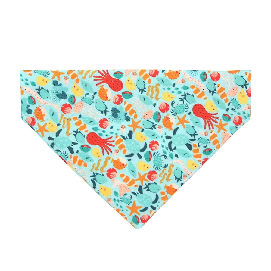 PetSmart Cleo Ocean Life Beach-Themed Cat Bandana Slide-On Accessory