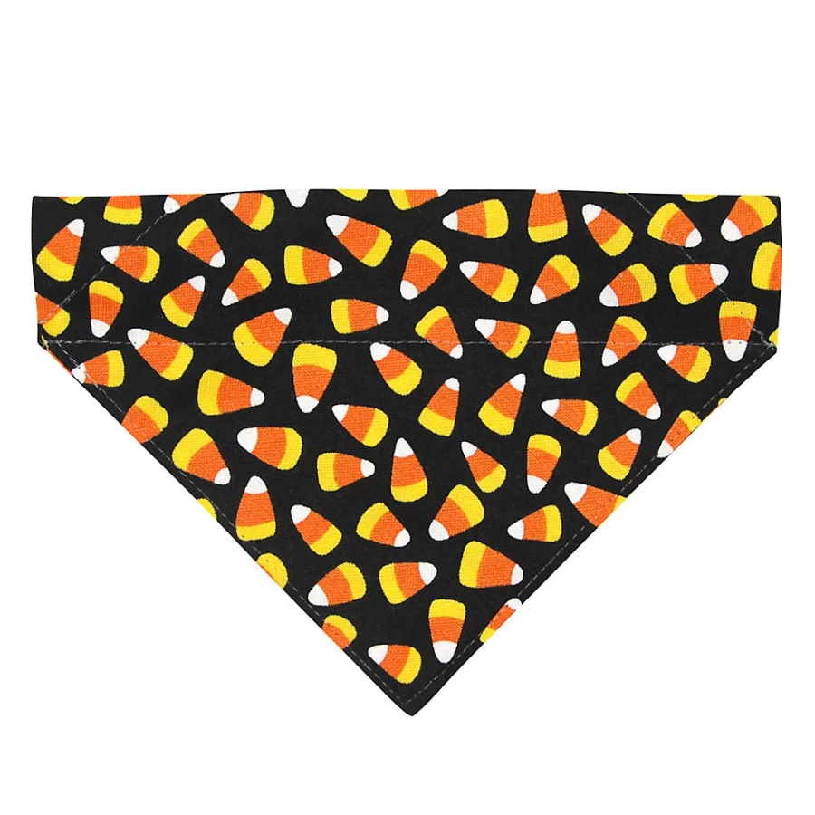 PetSmart Halloween Candy Corn Cat Bandana - Trick or Treat Slide-On Pet Bandana by Made By Cleo