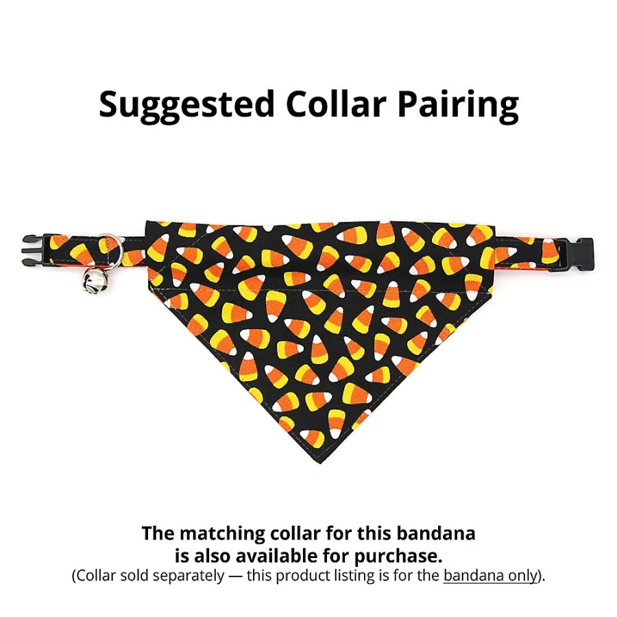 PetSmart Halloween Candy Corn Cat Bandana - Trick or Treat Slide-On Pet Bandana by Made By Cleo