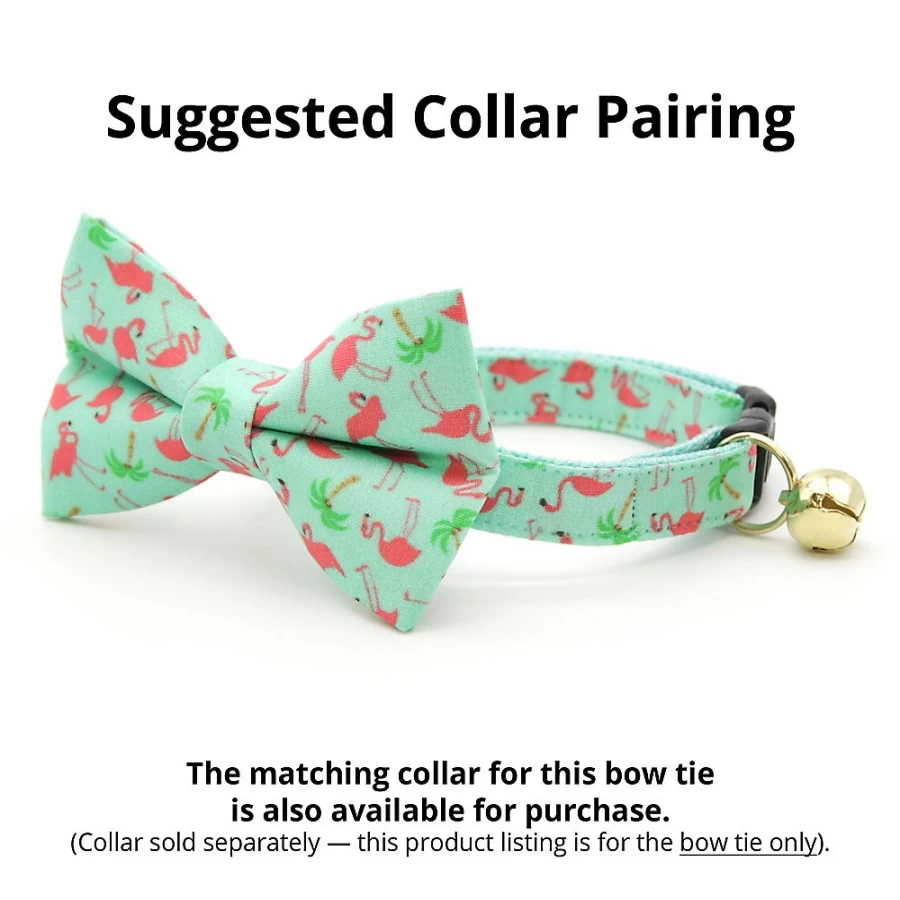 PetSmart Flamingo Aqua Tropical Cat Bow Tie - Made By Cleo for Stylish Pets