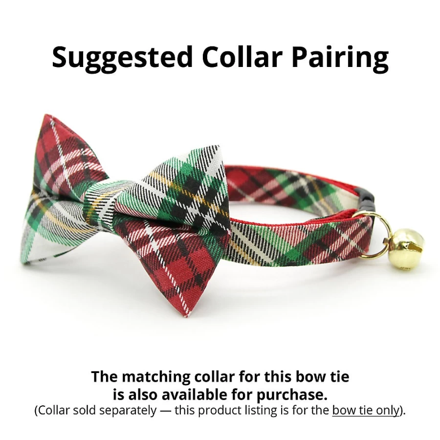 PetSmart Holiday Plaid Cat Bow Tie - Festive Made by Cleo Birchwood Design for Cats