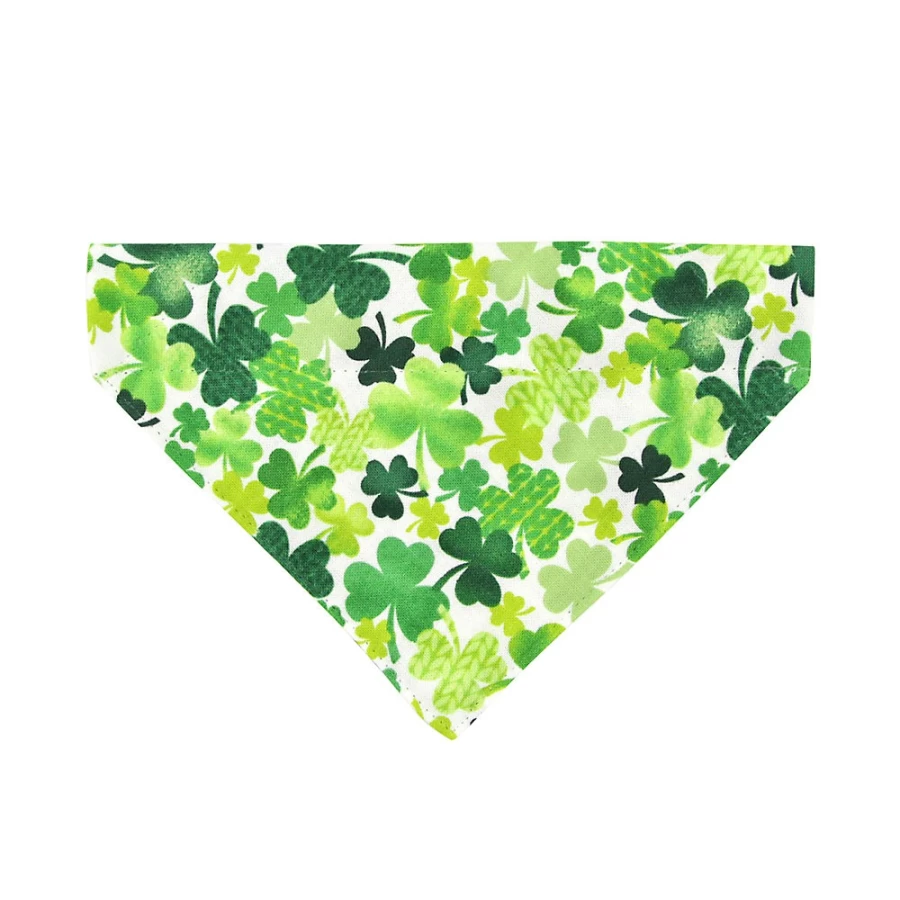 PetSmart St. Patrick's Day Shamrock Cat Bandana - Slide-On Green Pet Accessory for Cats