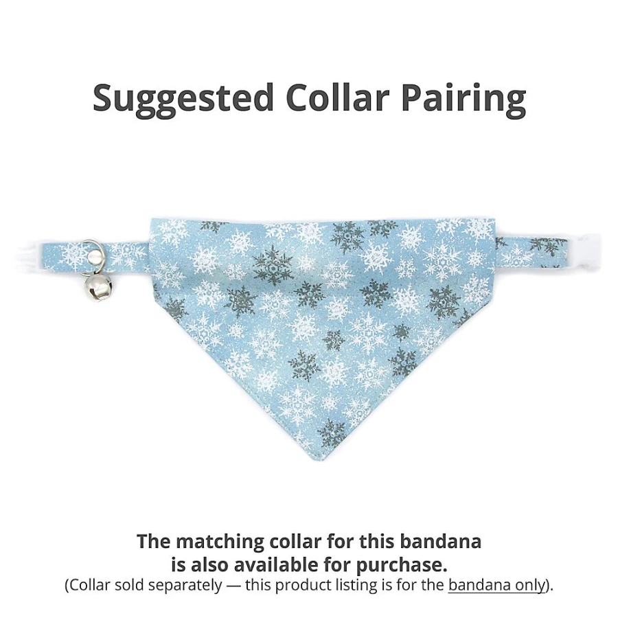 PetSmart Cleo Snowflakes Slide-On Cat Bandana for Pets