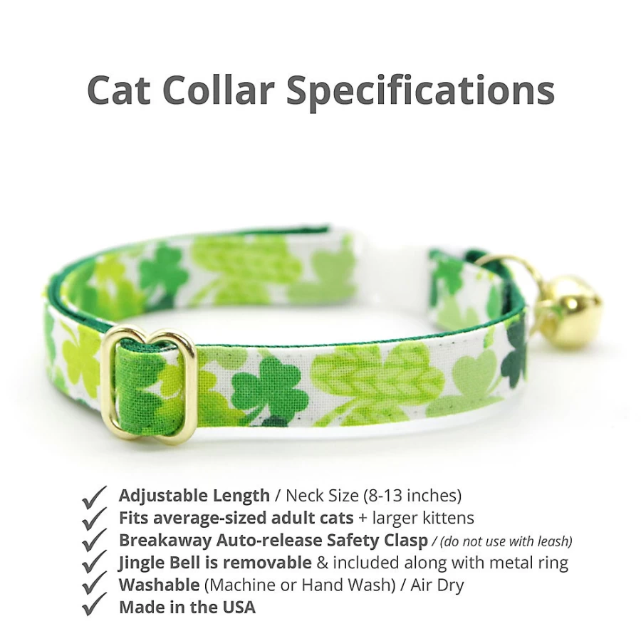PetSmart St. Patrick's Day Shamrock Breakaway Cat Collar - Made By Cleo for Festive Spirit
